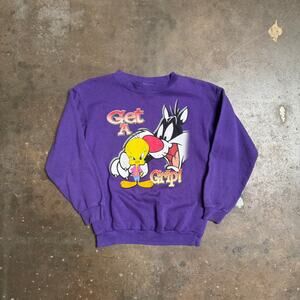 Vtg 97 Looney Tunes “Get A Grip” Crewneck Sweatshirt – Sylvester & Tweety - Ch L